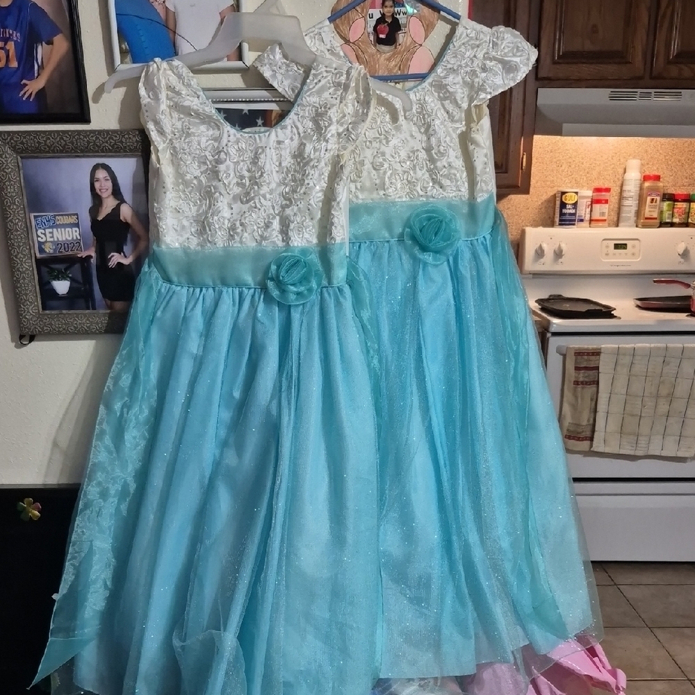 Charming Lace and Aqua Kids Dress